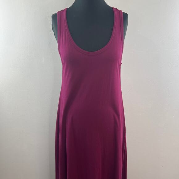 Soft Surroundings Burgundy Tank Maxi Dress Scoop Neck Pullover Size Medium M - Picture 2 of 8